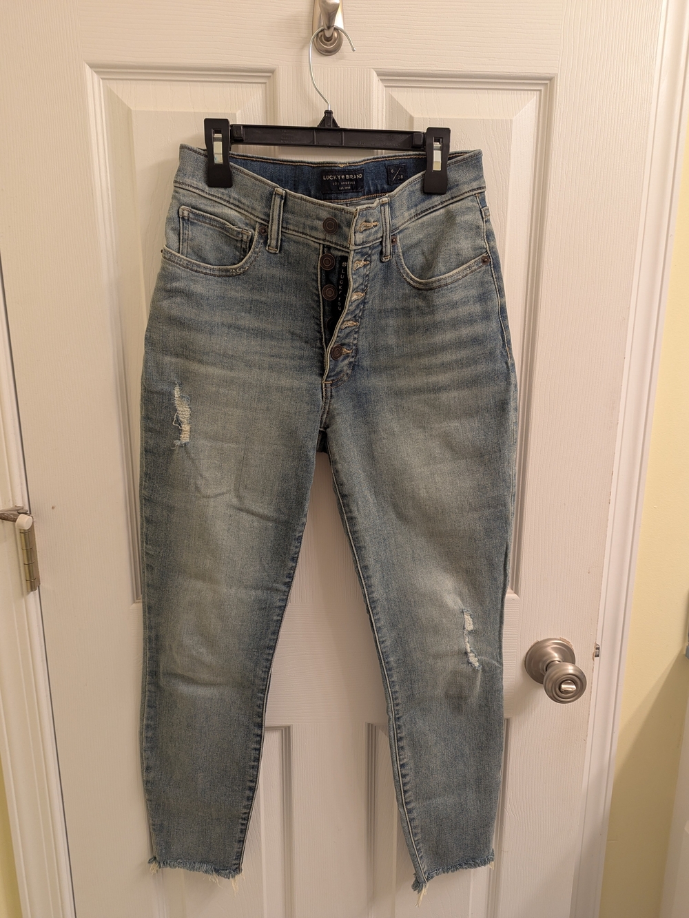 Light Wash High Waisted Skinny Jeans with Button Fly - Lucky Brand
